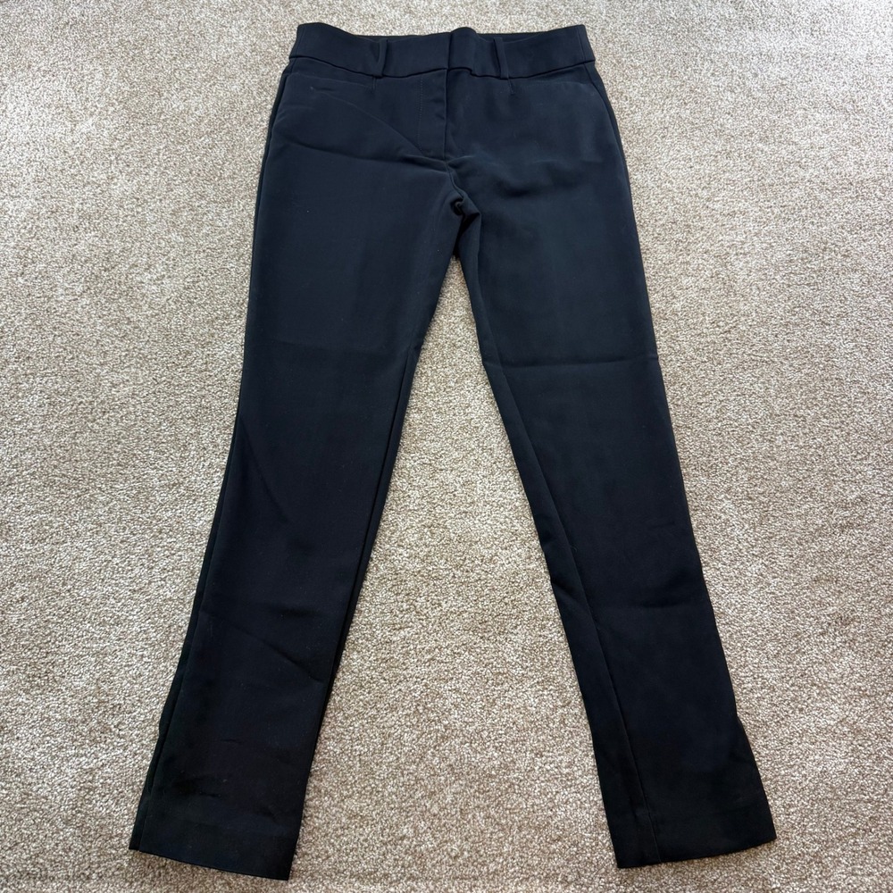 LOFT Womens Skinny Pants Black Cotton Stretch Dress Trousers 2 Workwear Slim
